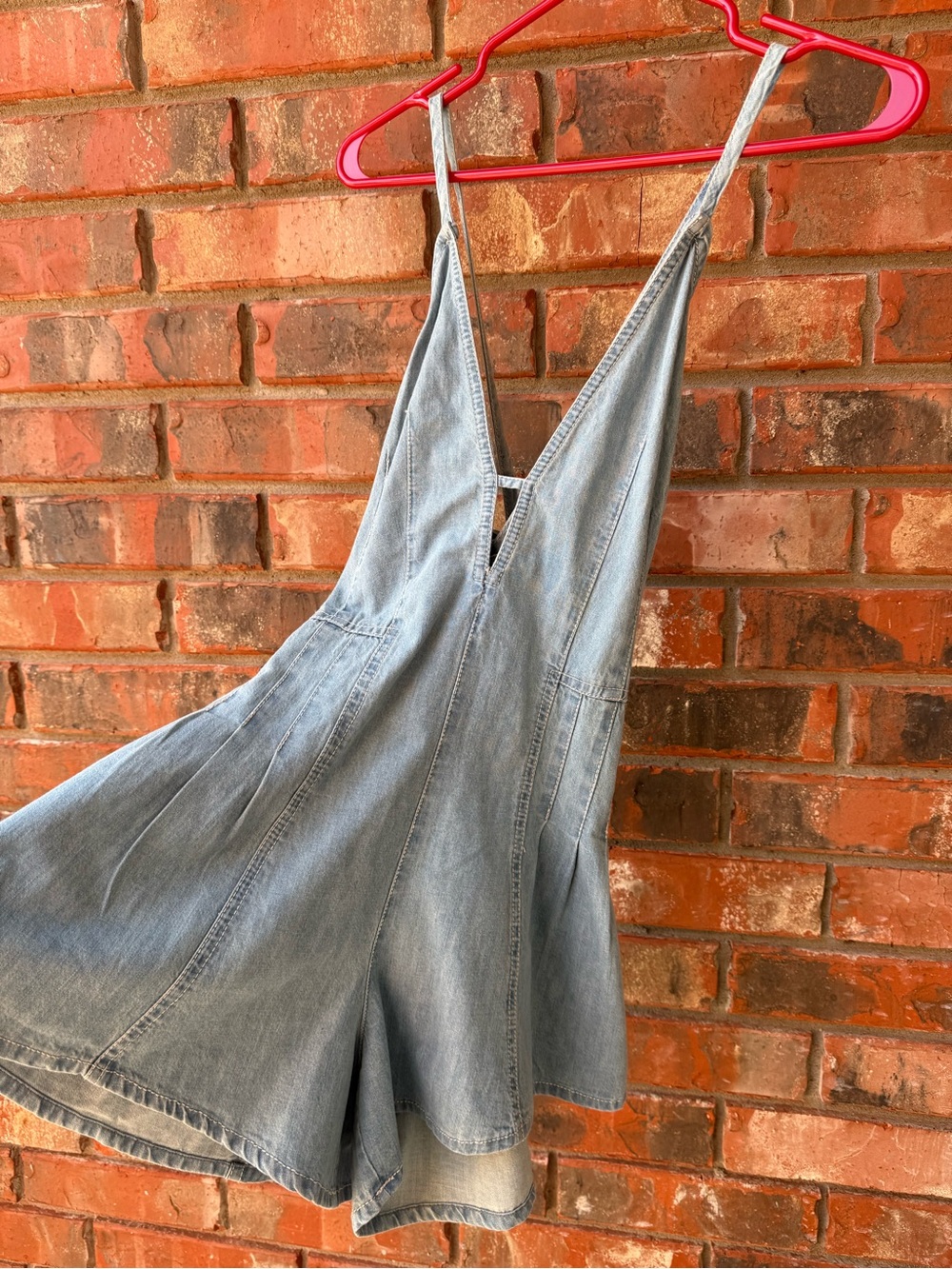 We The Free Light Denim Blue Sleeveless Romper